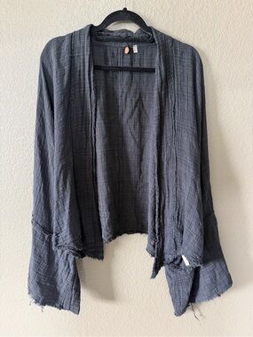 Lightweight Open Front Cardigan Jacket in black